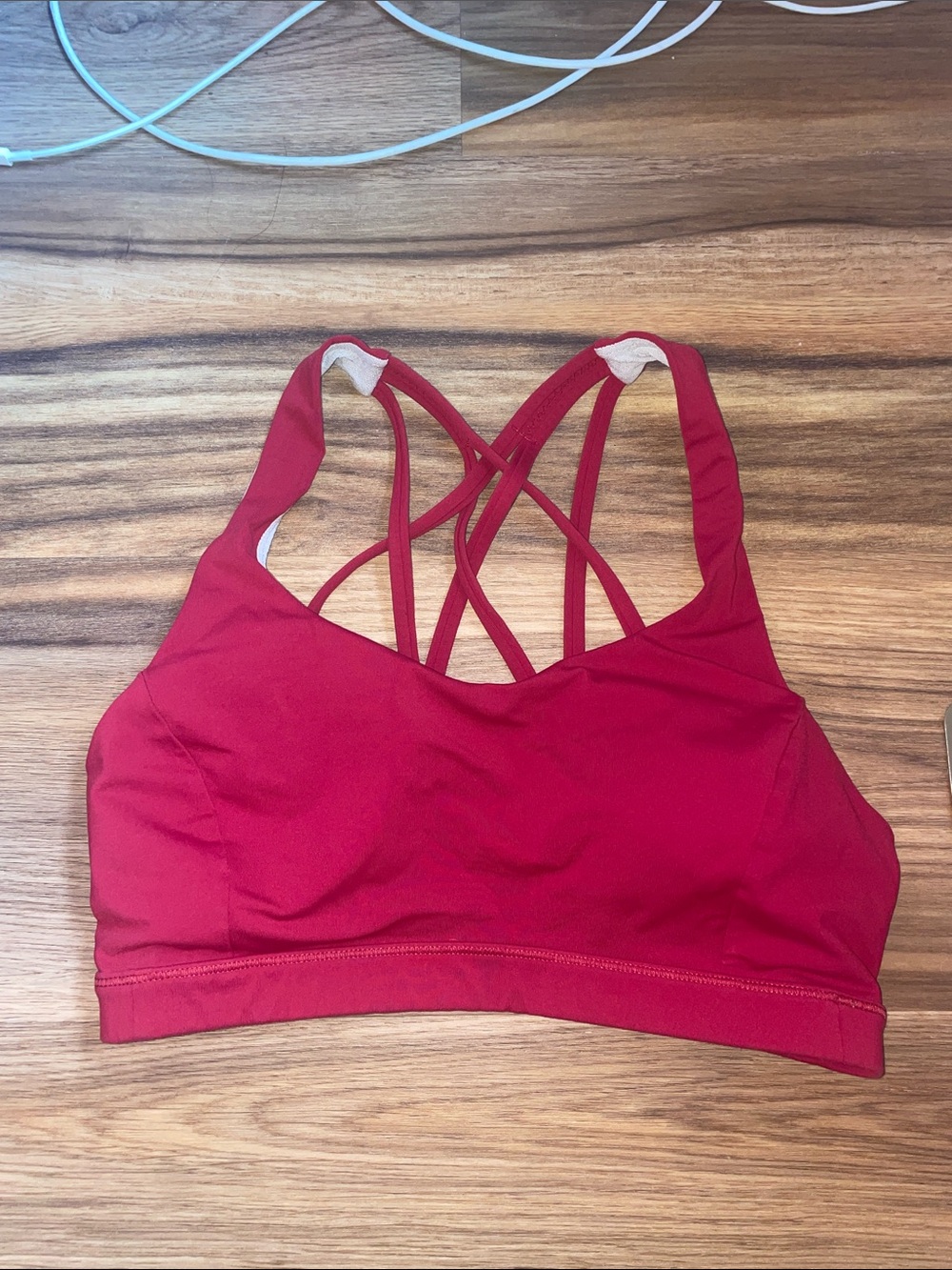 lululemon athletica Red Strappy Crisscross Sports Bra Medium